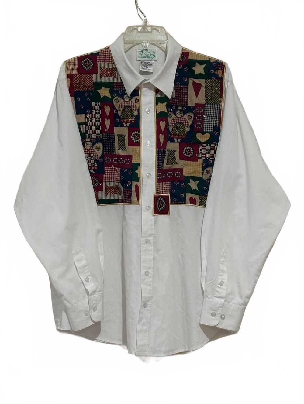 Roper Vintage Western Shirt with Patchwork Bib and Rhinestones